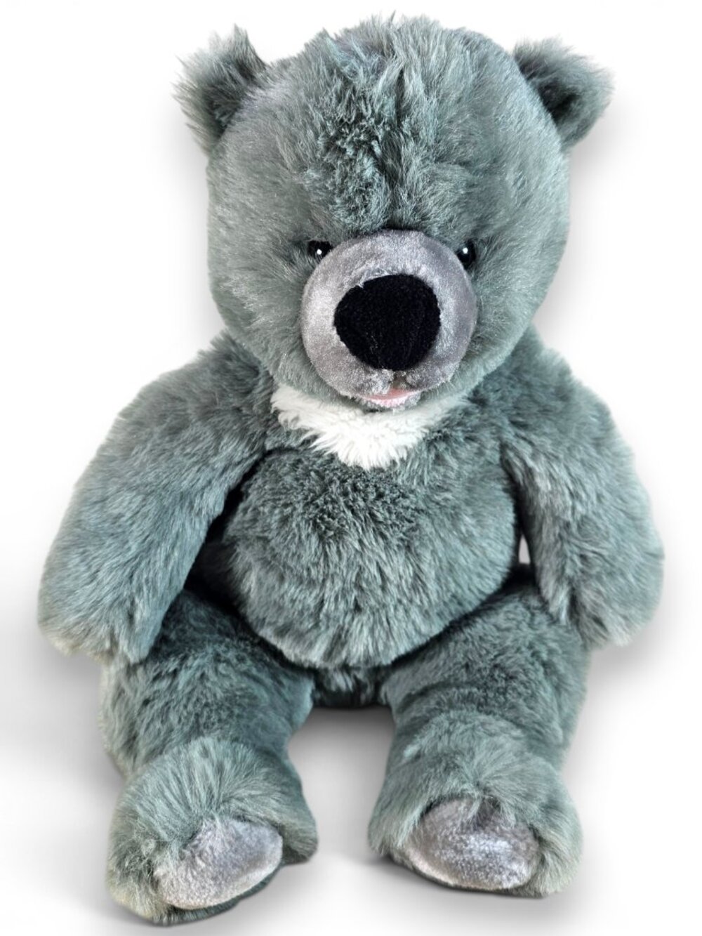 Goffa Teddy Bear Plush Stuffed Toy Gray White Open Mouth 20"